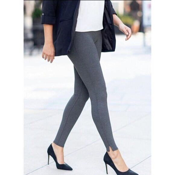 SPANX Pants - SPANX Ankle Ponte Leggings Gray Heather Charcoal Size Large